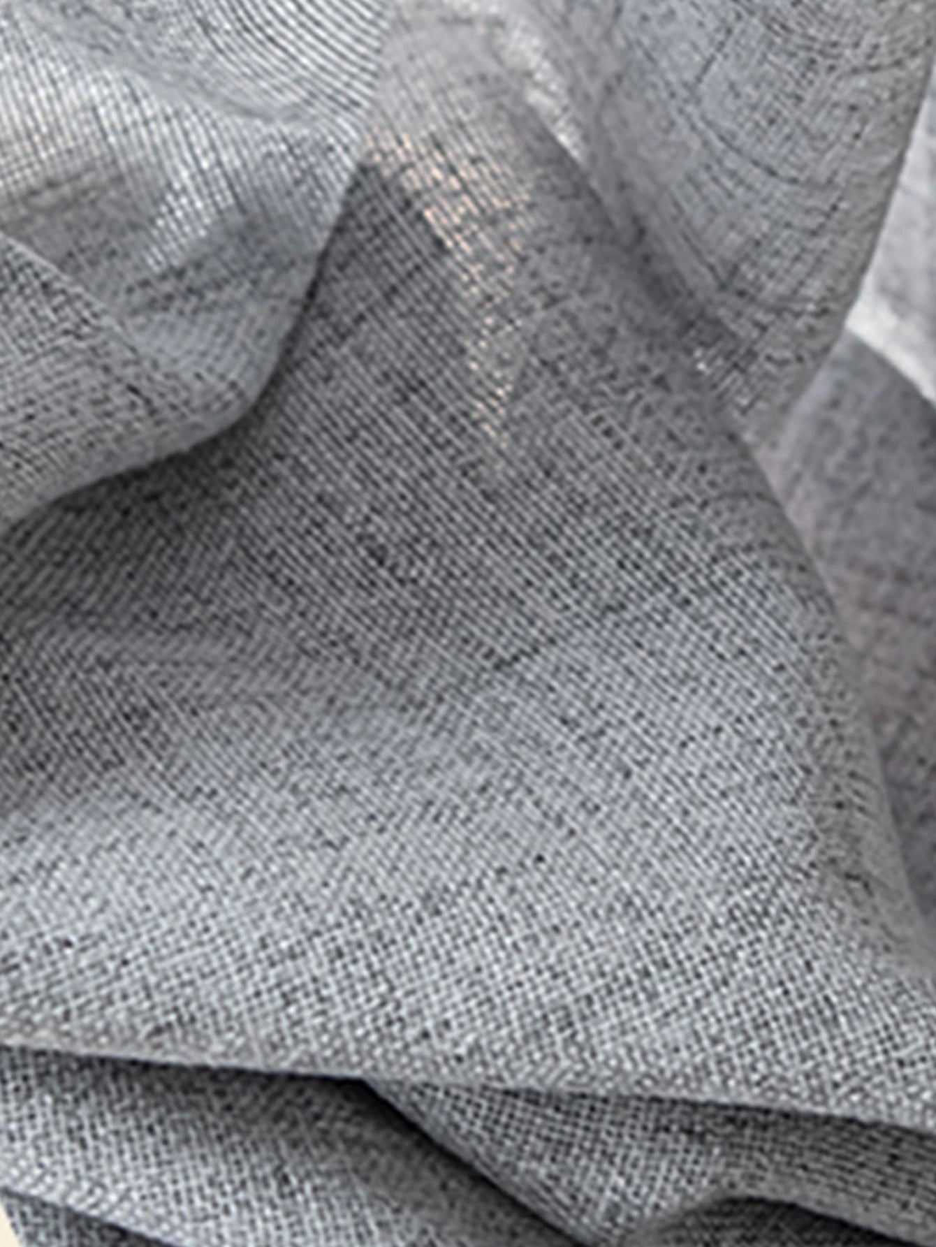 Rideau voilage gris effet lin semi-transparent pour salon et chambre