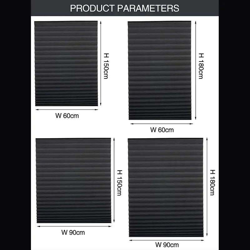 Store plissé adhésif tamisant sans perçage polyester pour fenêtre cuisine et chambre
