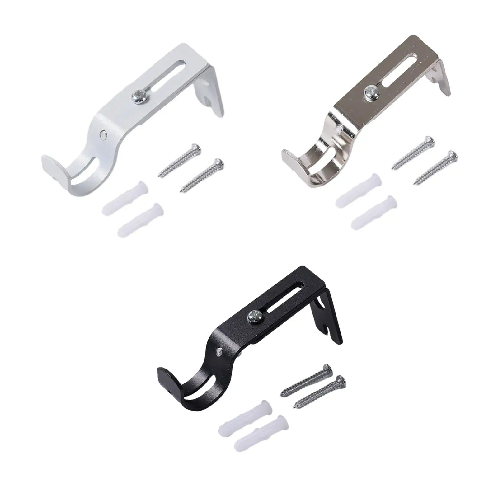 Support métallique ajustable pour tringle à rideaux