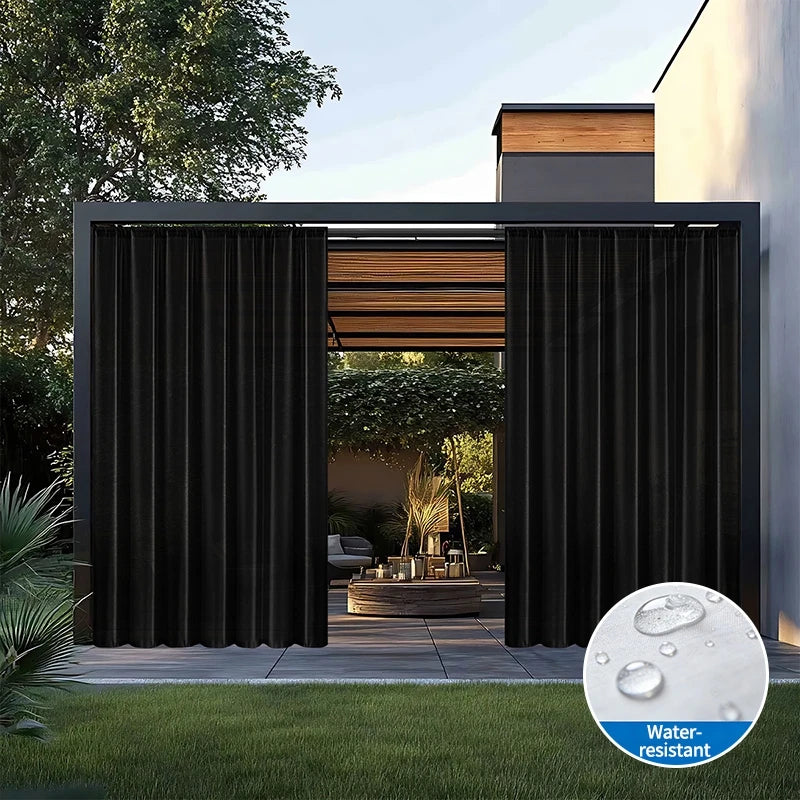 Rideau extérieur imperméable en tulle blanc – Protection UV et vie privée pour jardin et terrasse