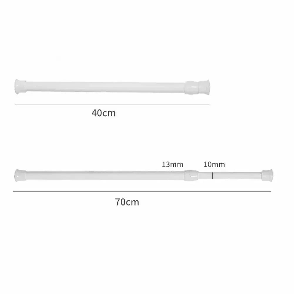 Tringle extensible sans perçage en métal blanc réglable pour rideau et placard