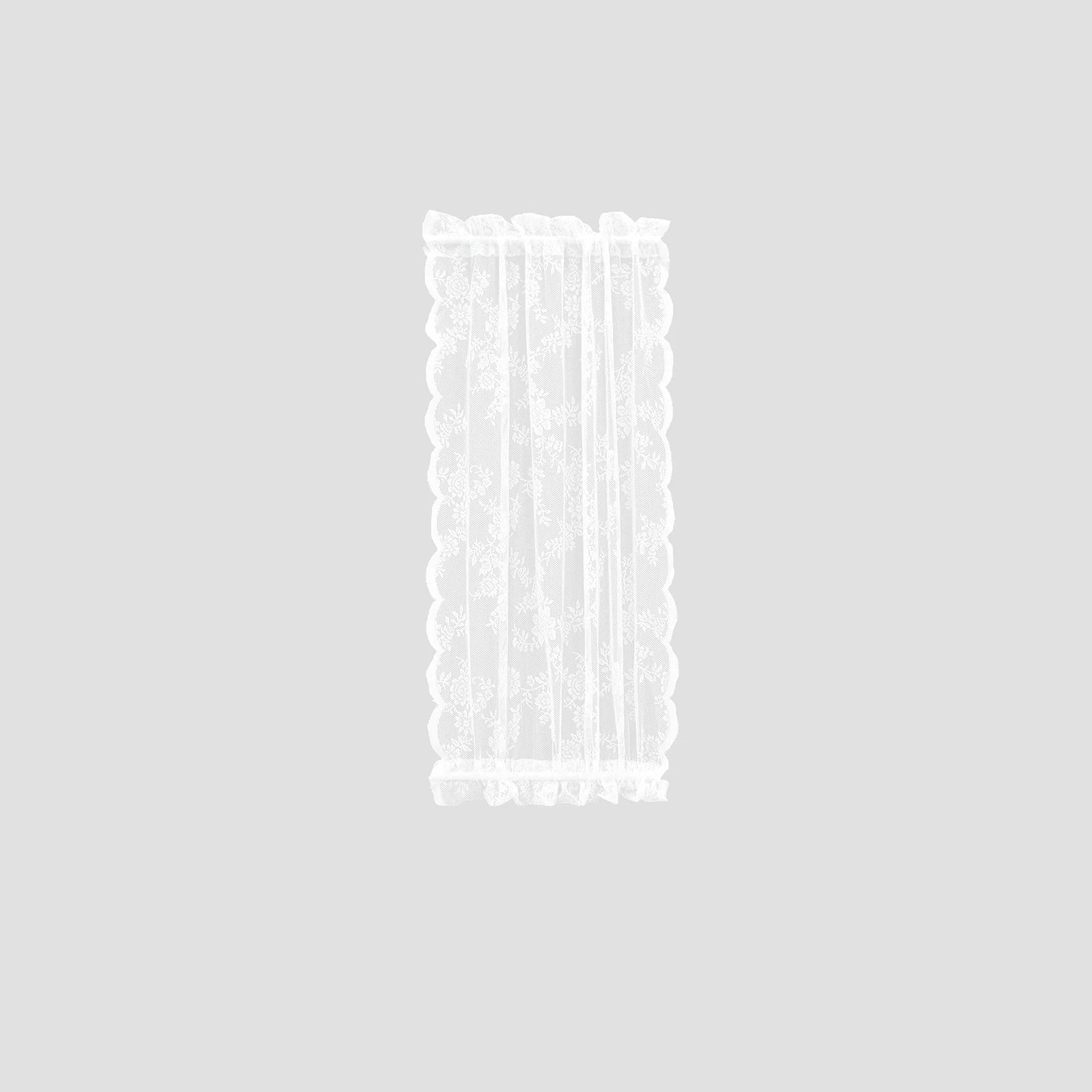 Rideau voilage porte fenêtre dentelle florale blanc tamisant