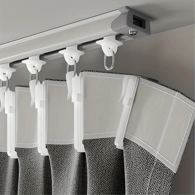 Lot de 60 crochets pour rideaux en plastique blanc, crochets ajustables pour rideaux de porte et rideaux de douche