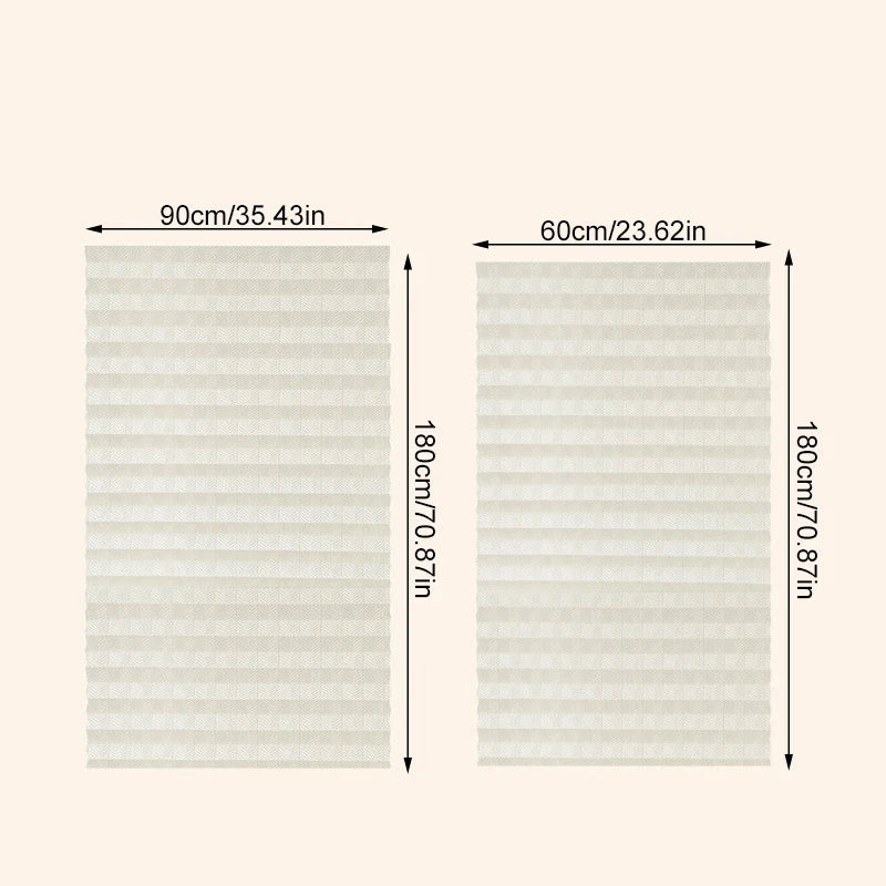 Store plissé occultant autocollant en polyester sans perçage pour fenêtre (1 pièce)