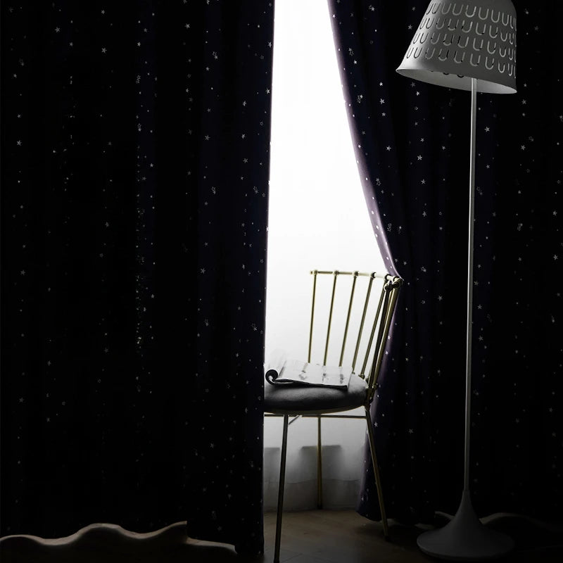 Rideau occultant enfant motif étoiles moderne pour chambre (1 panneau)