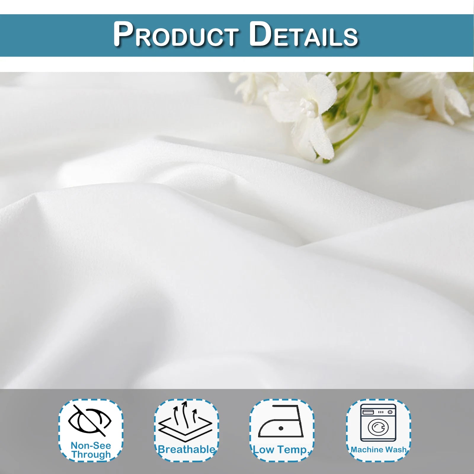 Voile de Porte Blanc Transparent avec Œillets – Rideau de Fenêtre Thermique et Occultant