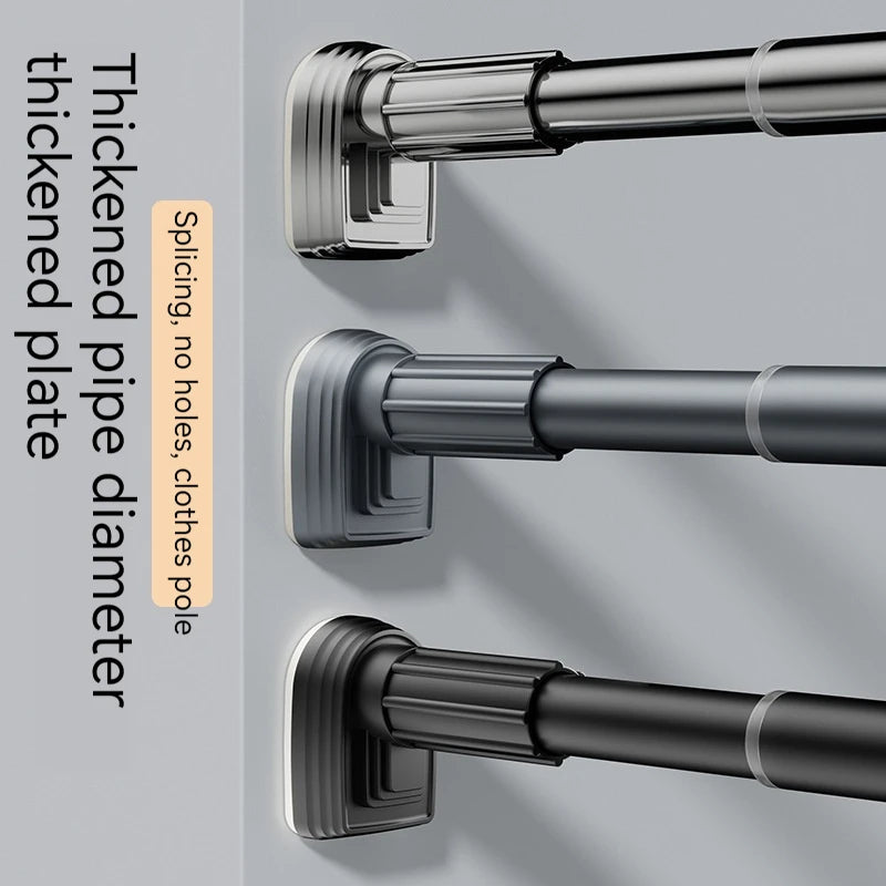 Tringle télescopique sans perçage en acier inoxydable extensible pour rideau et douche