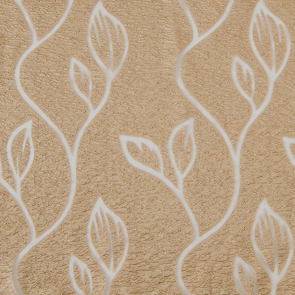 Rideau jacquard tamisant beige motif feuilles style européen