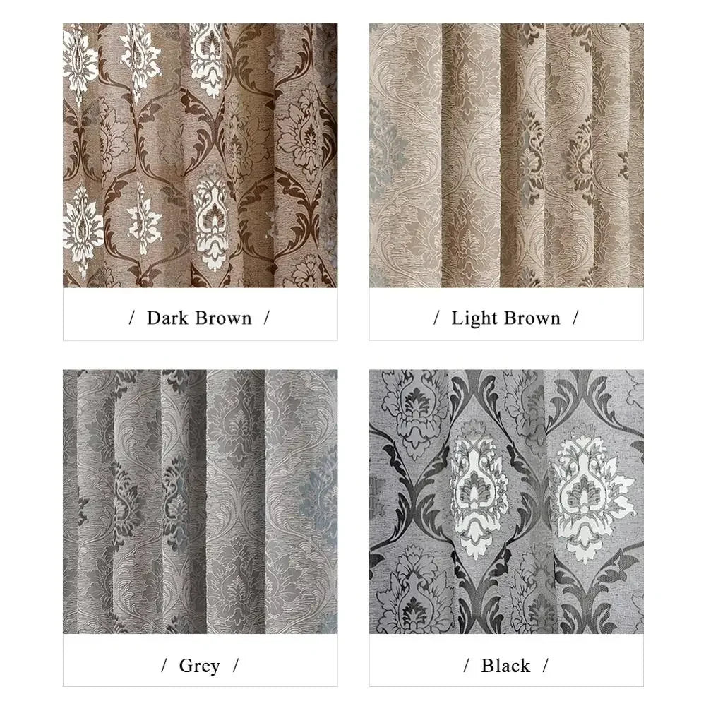 Rideau jacquard fleuri tamisant en polyester pour chambre