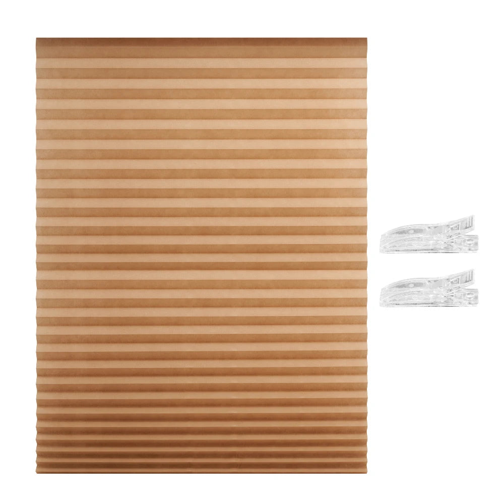 Store plissé adhésif sans perçage en tissu non tissé occultant pour fenêtre
