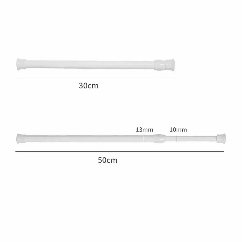 Tringle extensible sans perçage en métal blanc réglable pour rideau et placard
