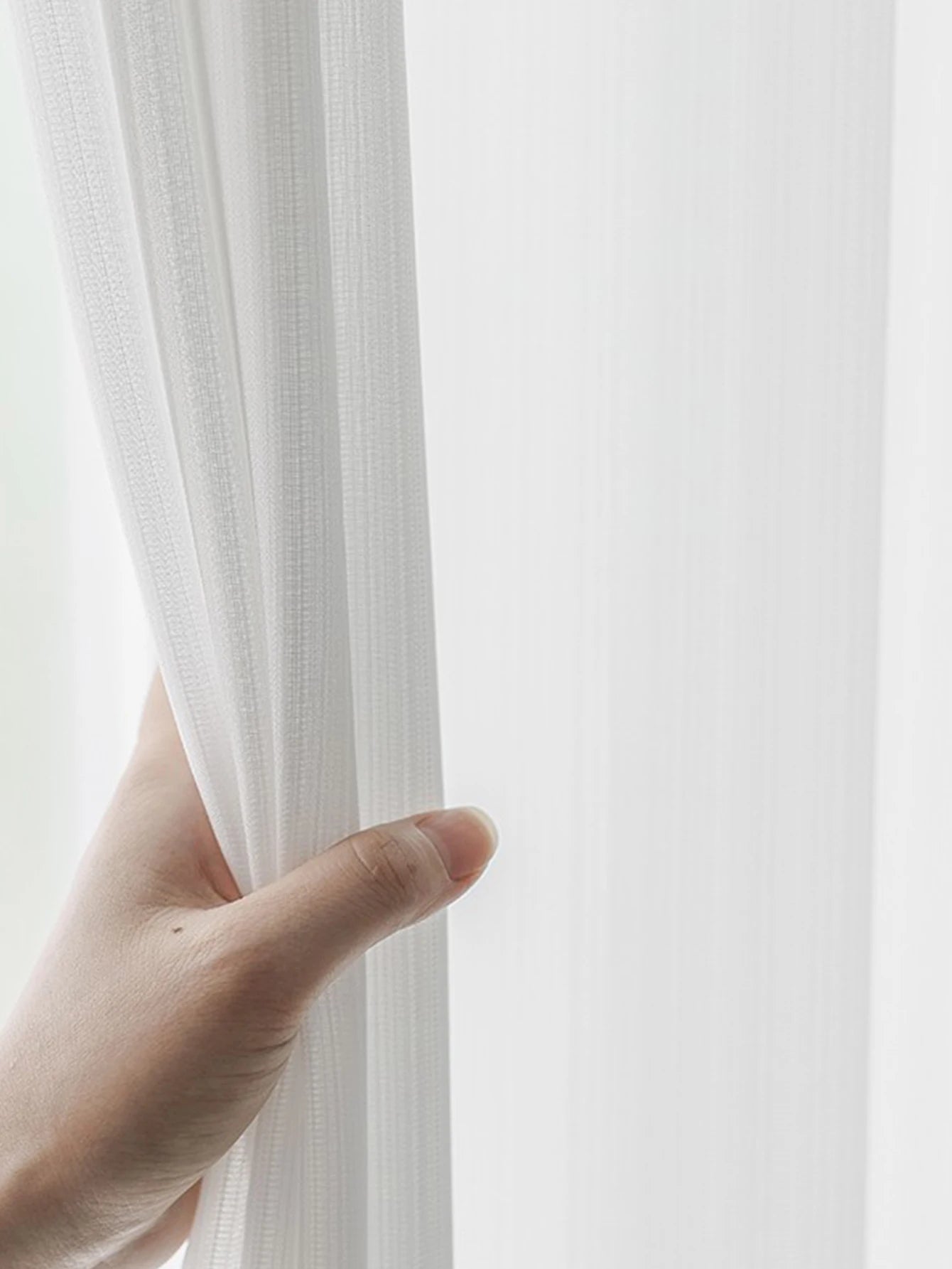 Rideau en voile blanc – Tulle translucide style japonais pour salon, balcon et fenêtre