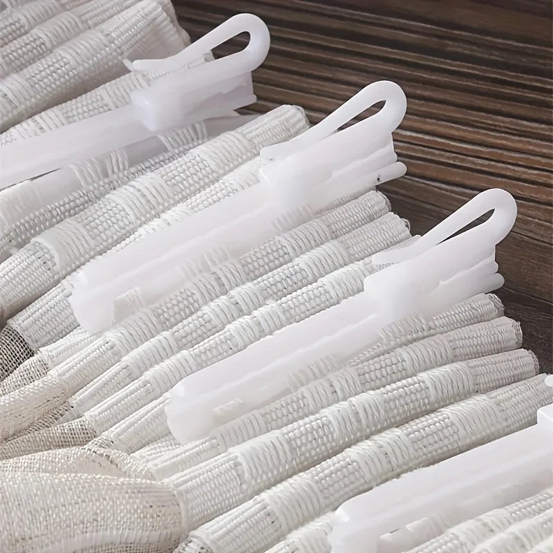 Lot de 60 crochets pour rideaux en plastique blanc, crochets ajustables pour rideaux de porte et rideaux de douche