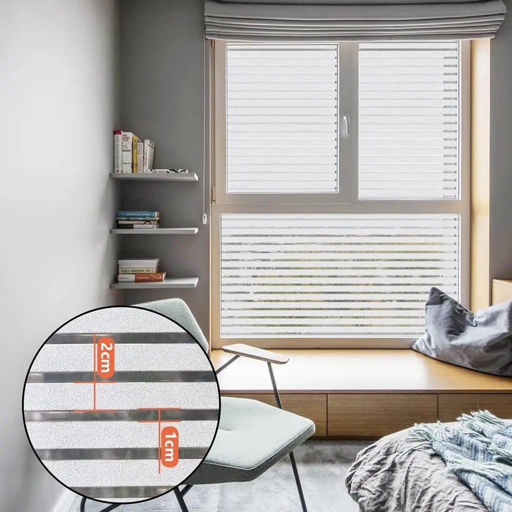 Film occultant dépoli rayé pour fenêtre protection UV sans adhésif décoratif