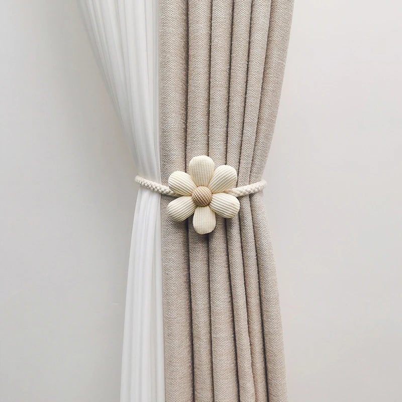 Embrasse de rideau fleur en relief avec bande élastique