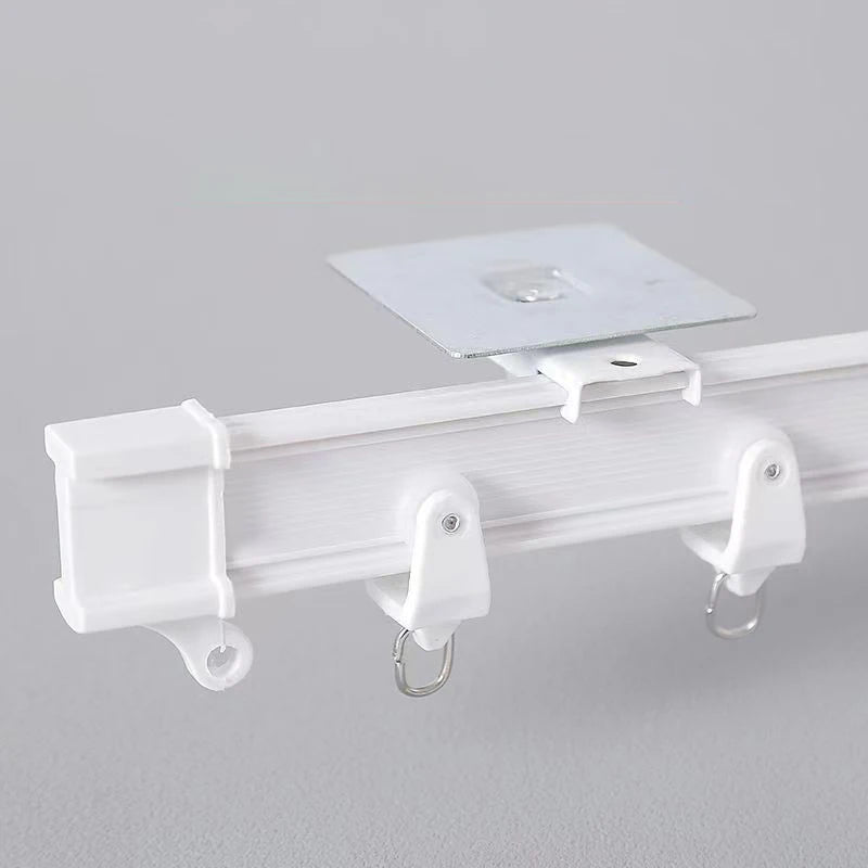 Rail de rideau auto-adhésif flexible et pliable – Installation murale ou au plafond (jusqu'à 6m)