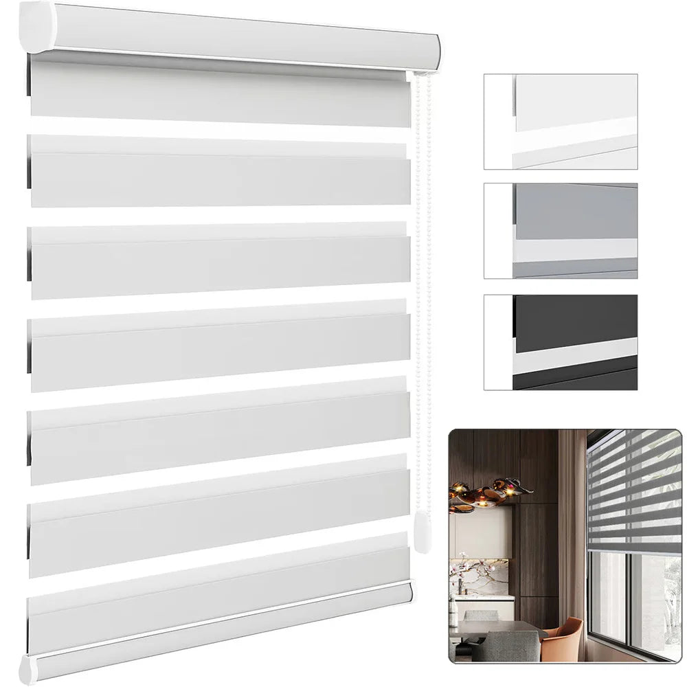 Store enrouleur double couche | Contrôle de lumière et intimité | Facile à installer