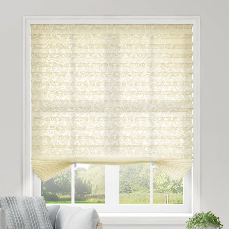 Store plissé occultant sans perçage en tissu non tissé ajustable pour fenêtre