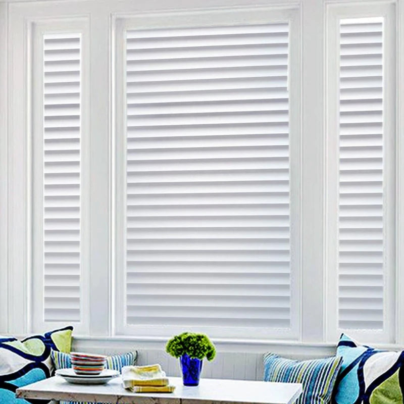 Film occultant fenêtre PVC électrostatique anti-UV motif rayures pour vitrage