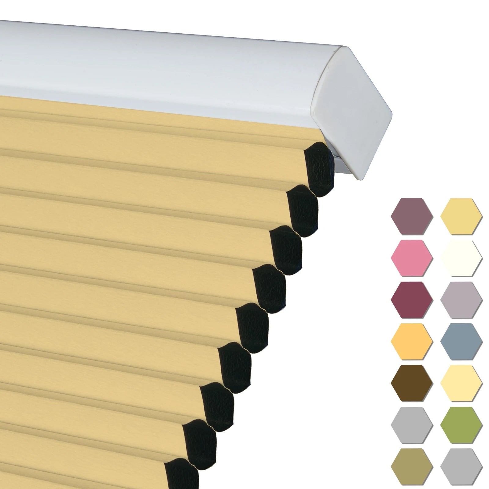 Store cellulaire alvéolaire occultant thermique sans cordon sur mesure pour fenêtre