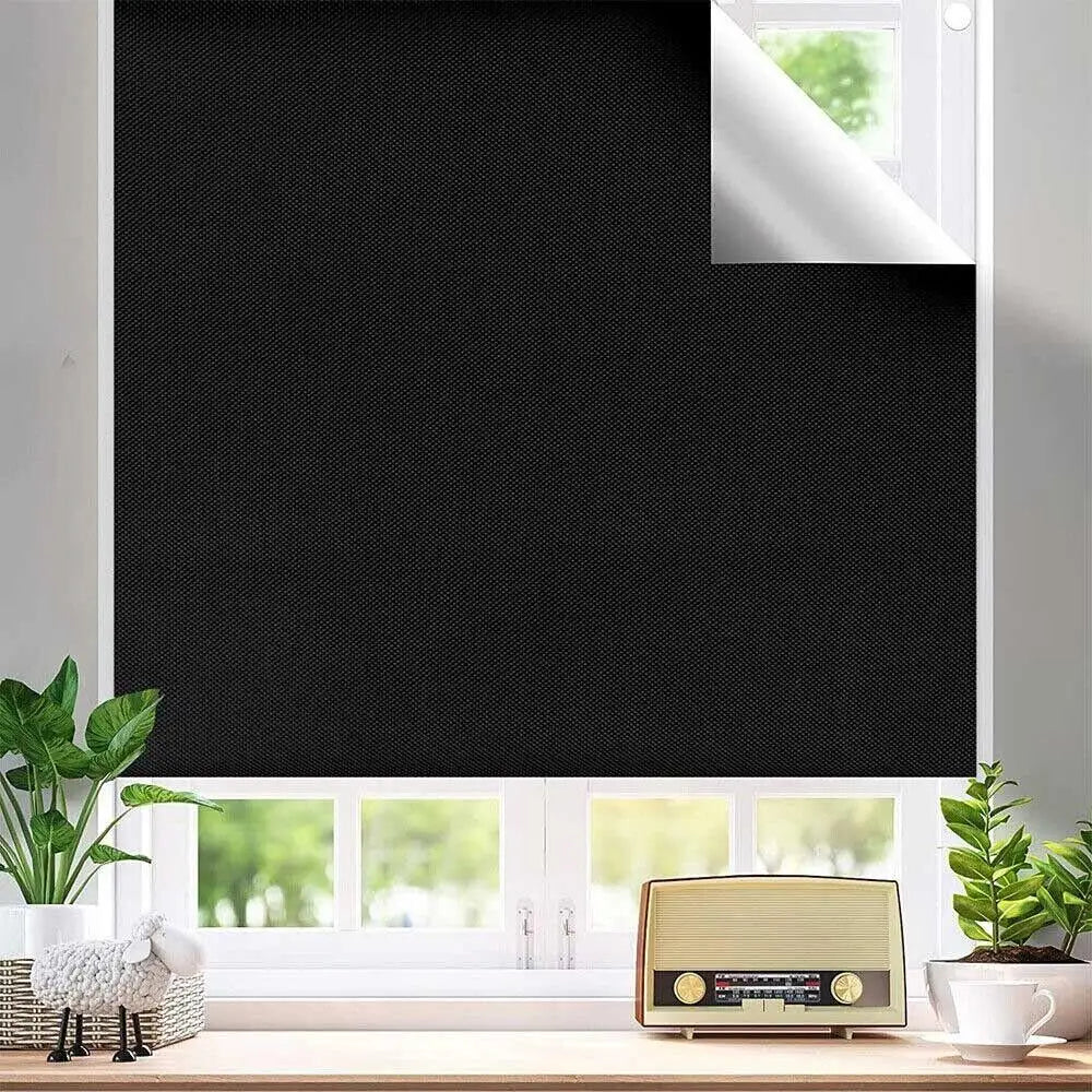 Rideau occultant portable adhésif 100% blackout thermique sans perçage pour fenêtre