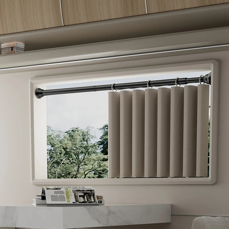 Tringle télescopique sans perçage en acier inoxydable réglable pour rideau et douche