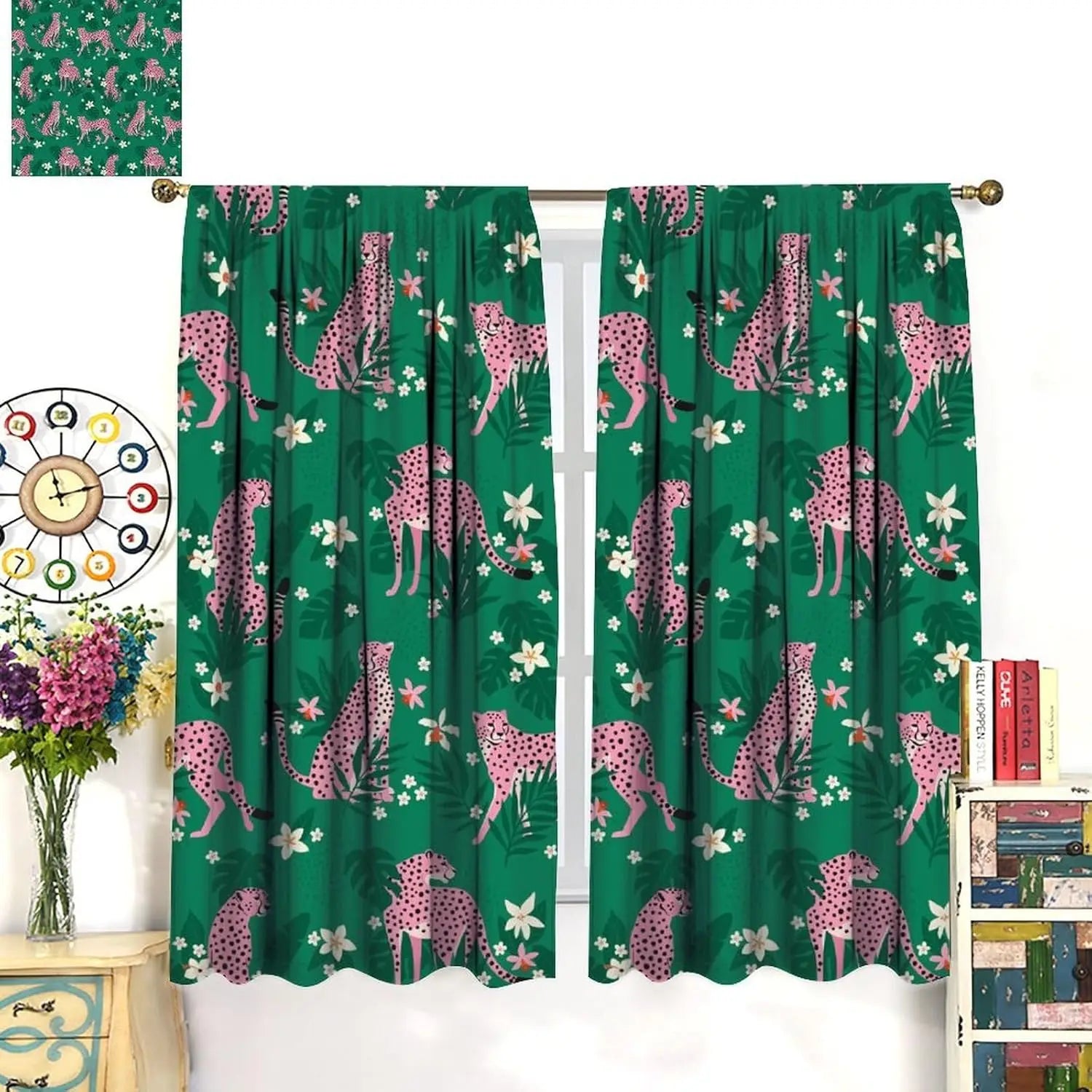 Rideaux léopard jungle occultants à motifs (lot de 2)