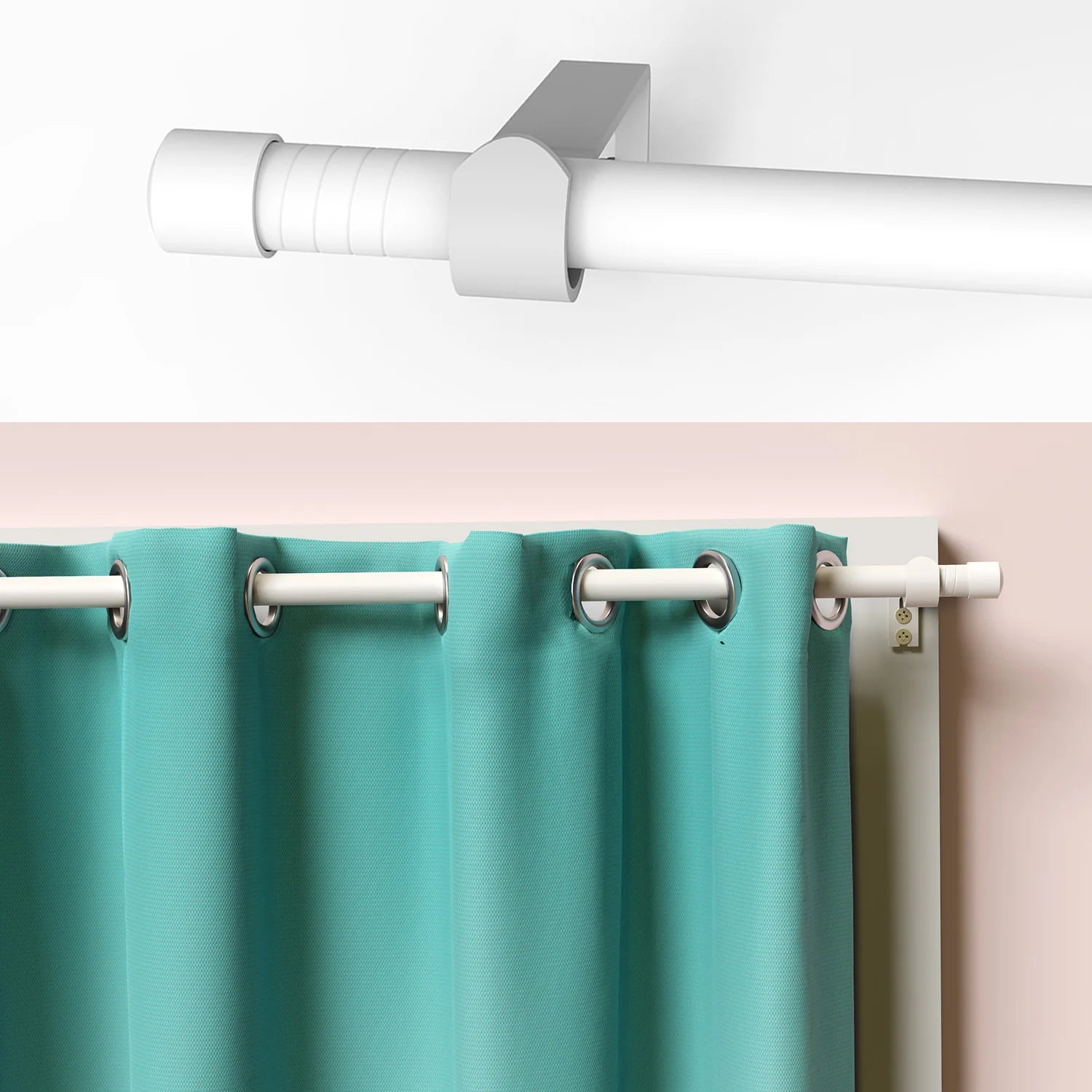 Tringle à rideaux extensible en métal robuste pour fenêtres 23 à 80 pouces