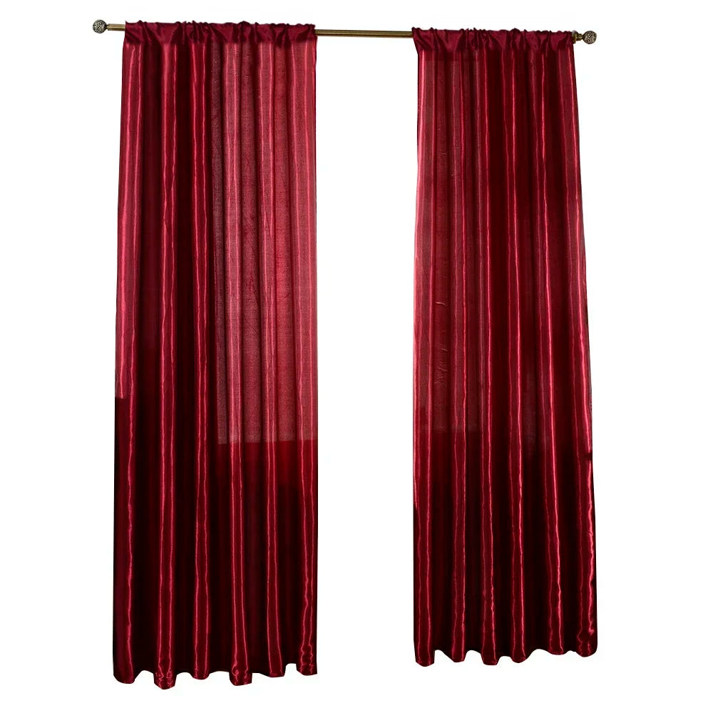 Rideau voilage coloré polyester semi-occultant moderne pour salon ( 1 pièce )