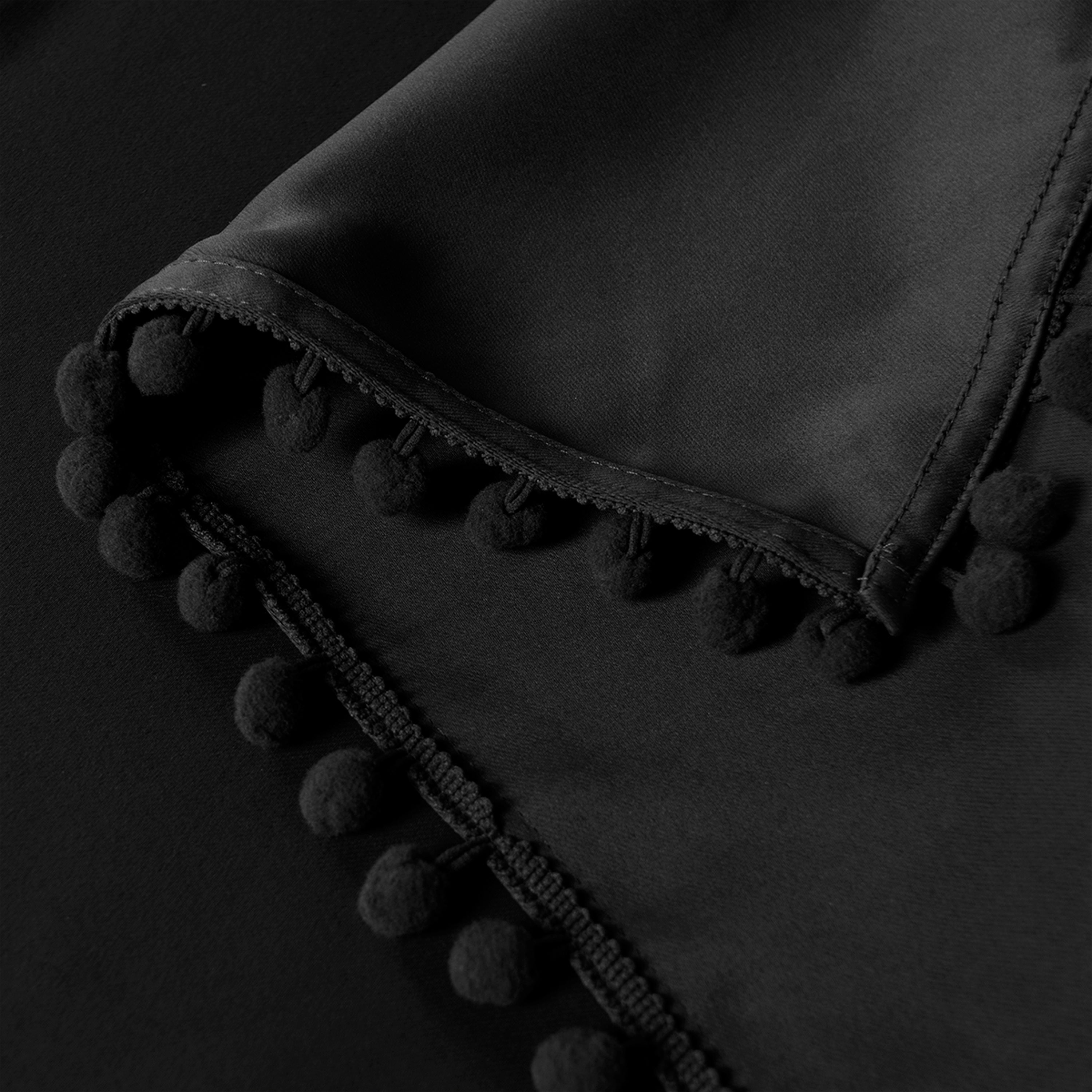 Rideau occultant thermique avec galon pompons pour salon et chambre
