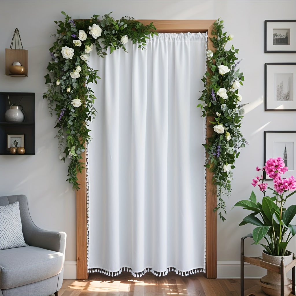 Rideau de porte japonais en lin imitation tamisant 1 panneau