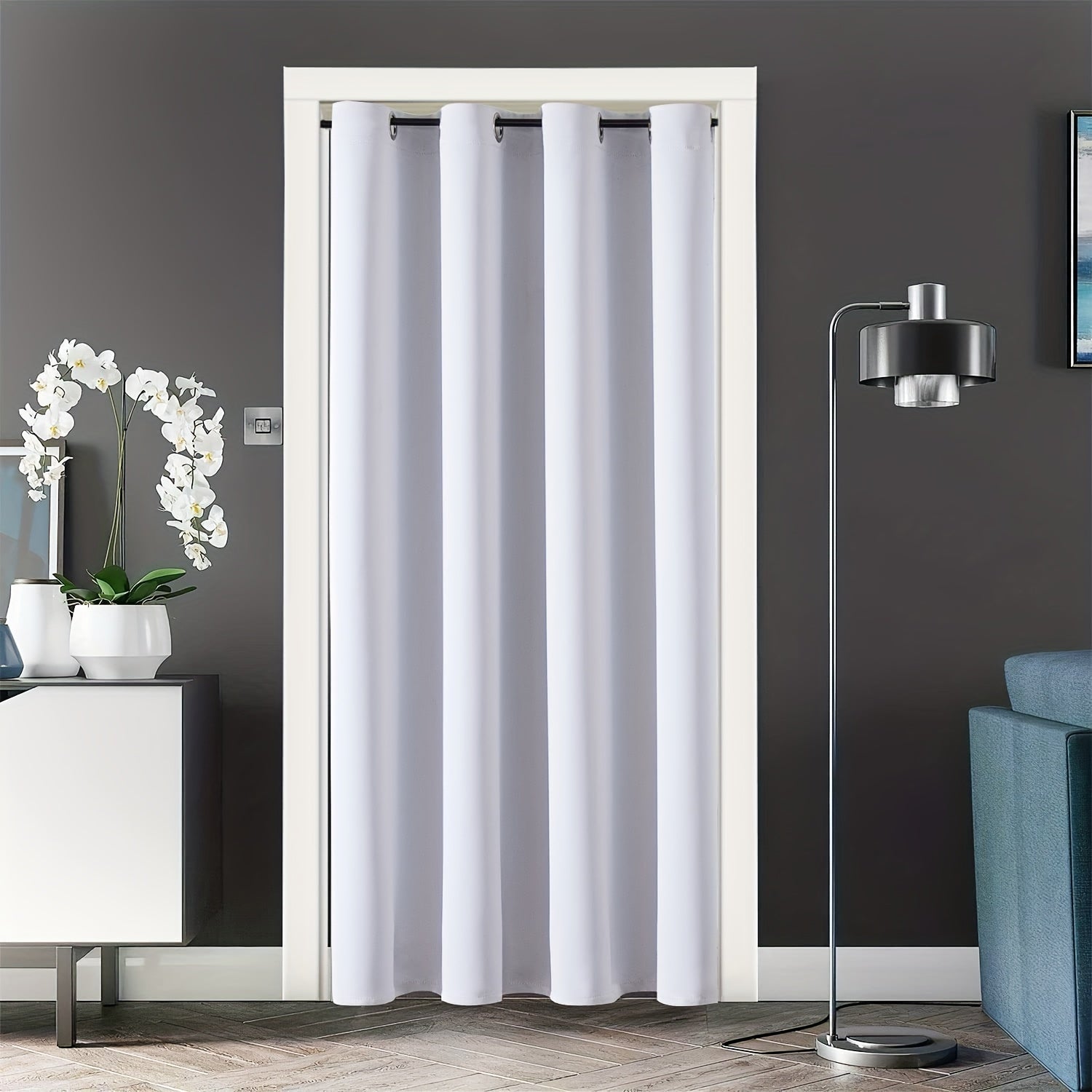 Rideau occultant thermique pour porte et placard – 1 panneau avec œillets