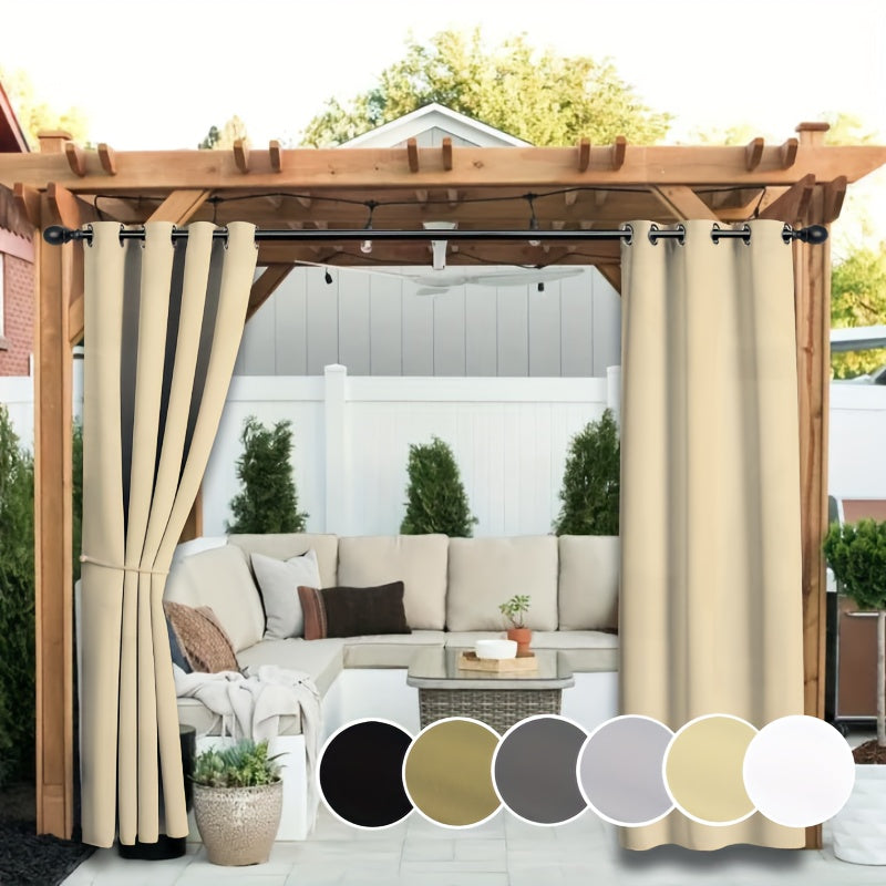 Rideaux extérieurs anti-UV et décoloration à œillets pour pergola (2 panneaux)