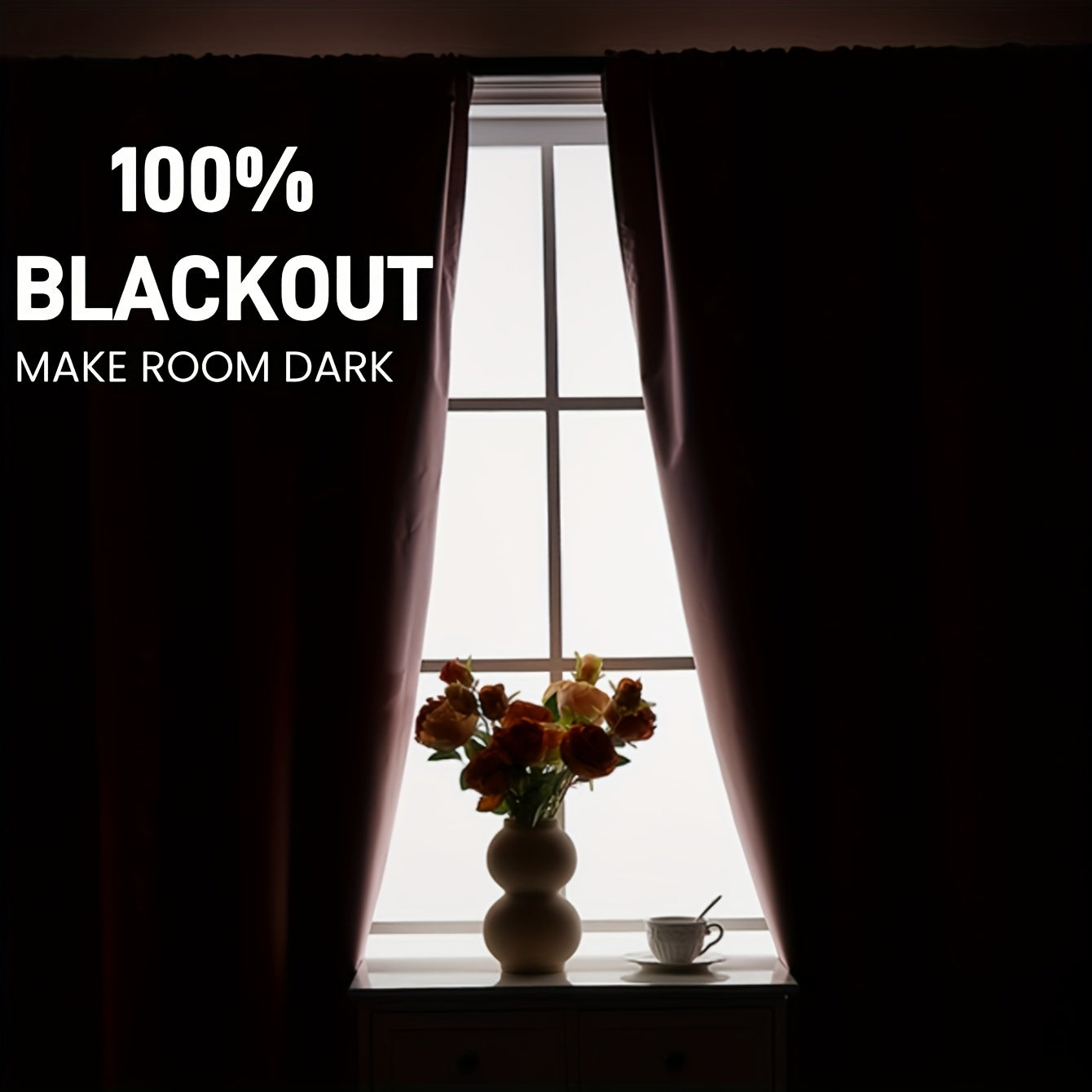 Rideaux occultants 100 % blackout à double panneau pour chambre et salon au style moderne