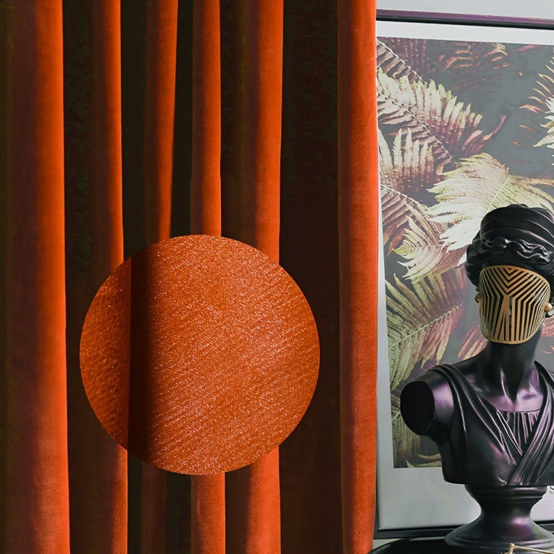Rideaux velours tamisants unis en polyester avec œillets (2 panneaux)
