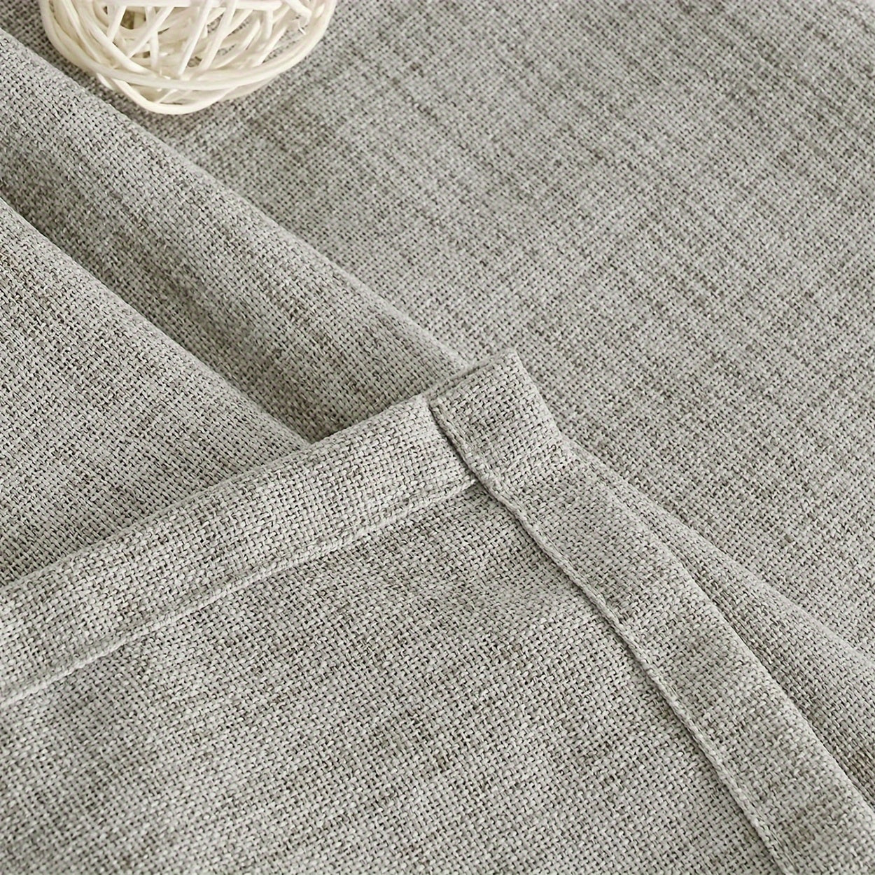 Rideaux épais imitation lin beige à œillets style japonais (2 panneaux)