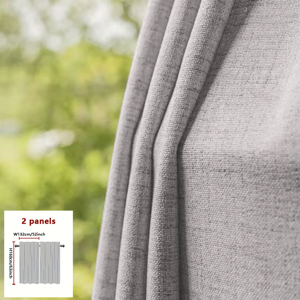 Rideaux japonais semi-transparents effet lin – lot de 2 pour salon et chambre