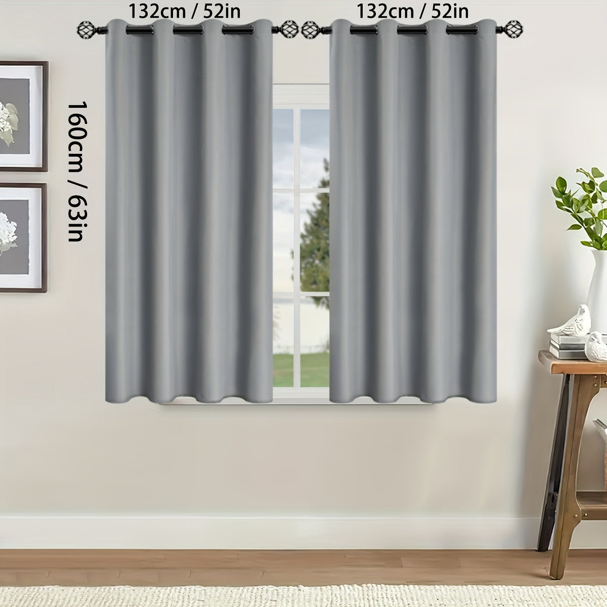 Rideaux occultants thermiques avec œillets pour salon et chambre - 2 panneaux