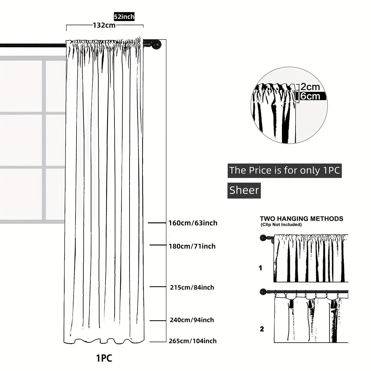 Rideau japonais uni tamisant en polyester effet lin pour salon et chambre