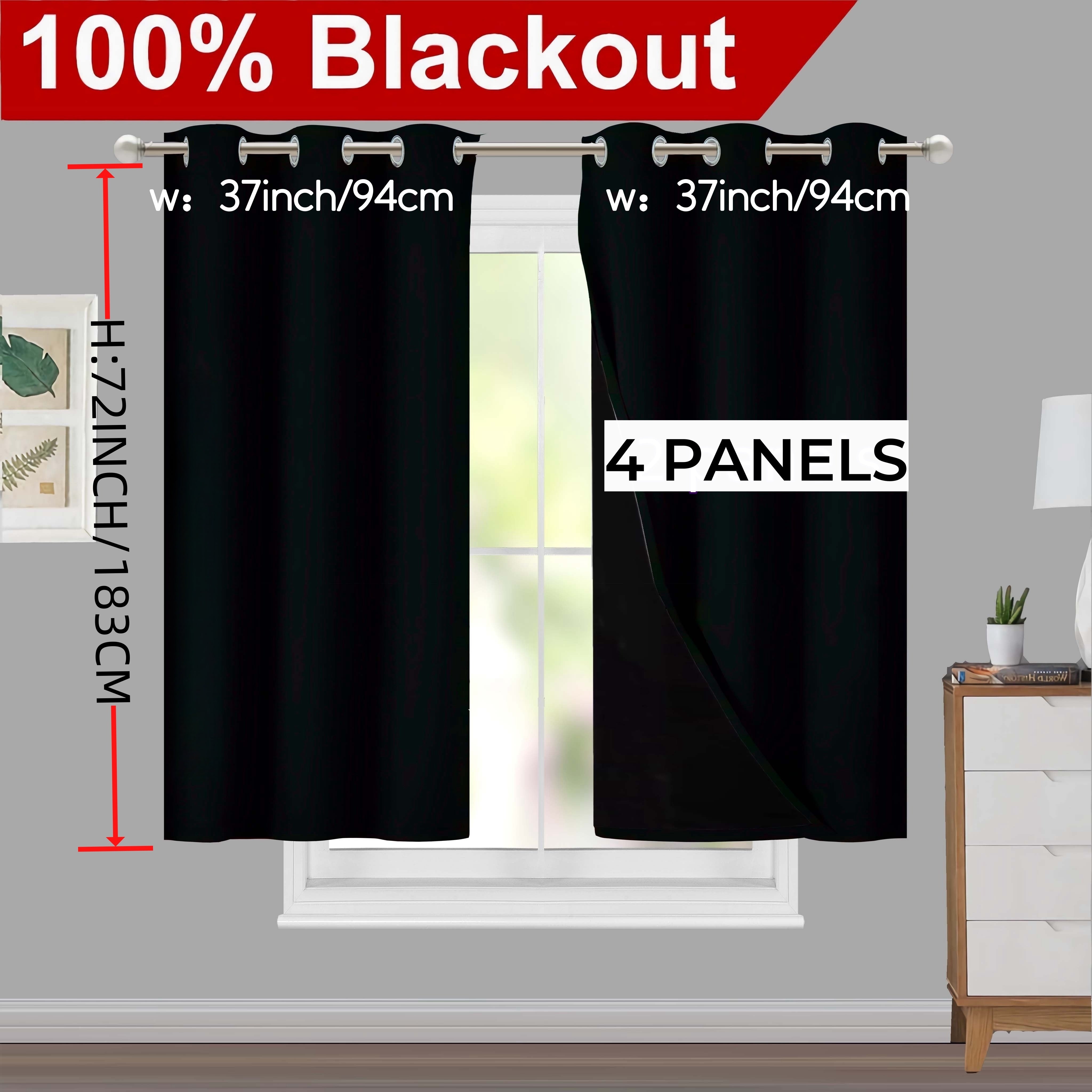 Rideaux occultants 100 % blackout à œillets – lot de 4 panneaux pour chambre et salon