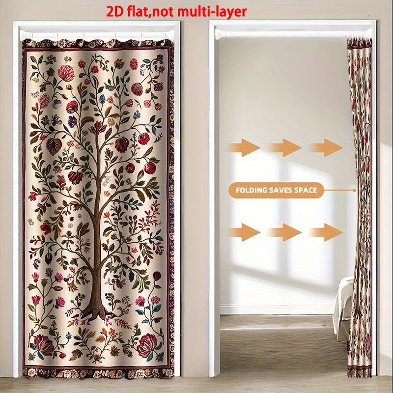 Rideau de porte occultant arbre de vie en polyester pour cuisine 100x200 cm
