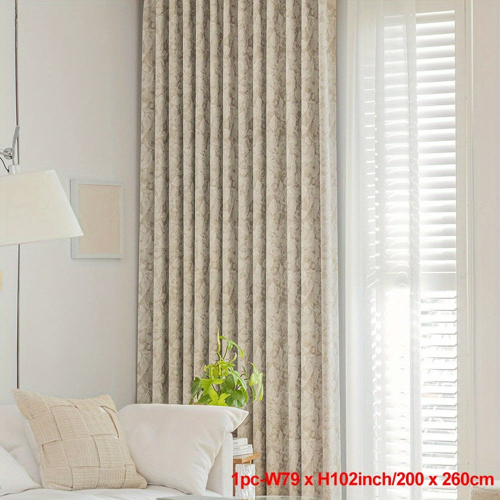 Rideau occultant jacquard feuille en chenille style vintage pour salon