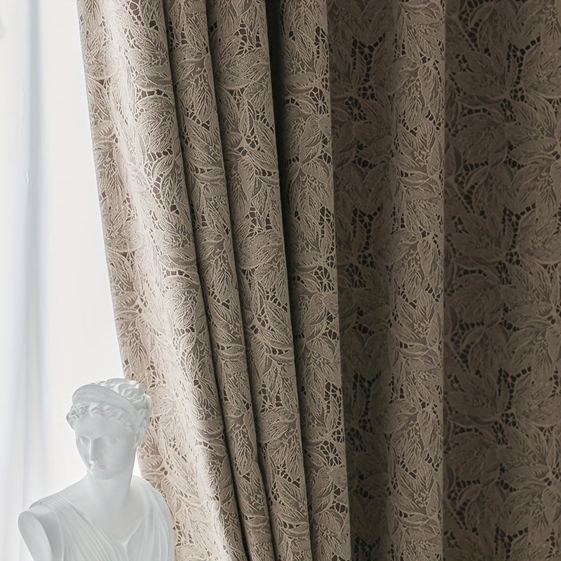 Rideau occultant jacquard feuille épais isolant thermique pour chambre