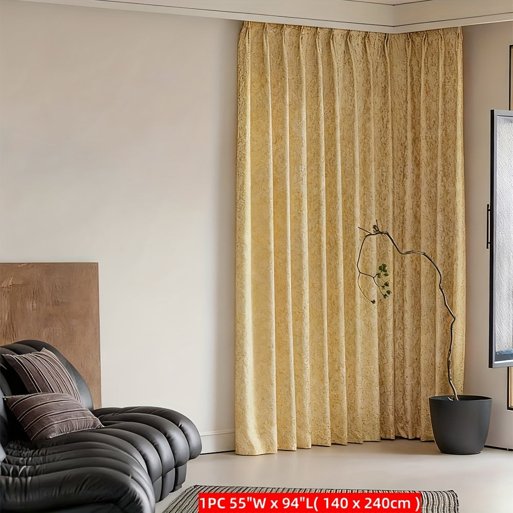 Rideau occultant jacquard doré en polyester pour salon et chambre
