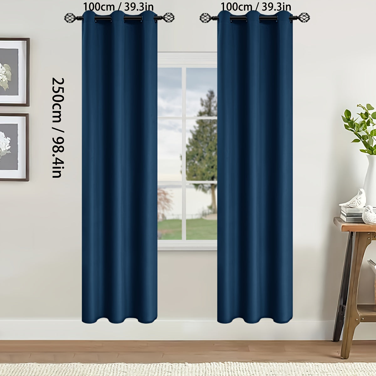 Rideaux occultants thermiques avec œillets pour salon et chambre - 2 panneaux