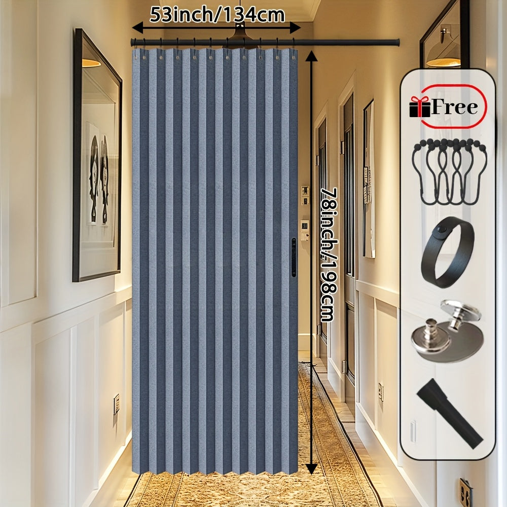 Rideau de porte magnétique occultant en polyester avec tringle incluse