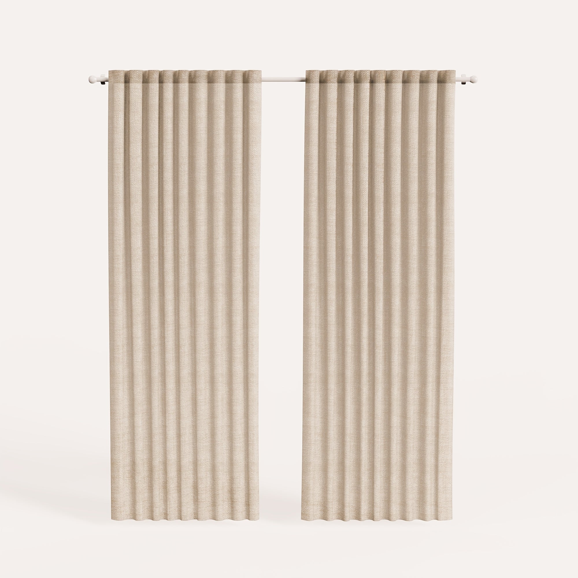 Rideau tamisant effet lin imitation chanvre pour salon et chambre (2 panneaux)