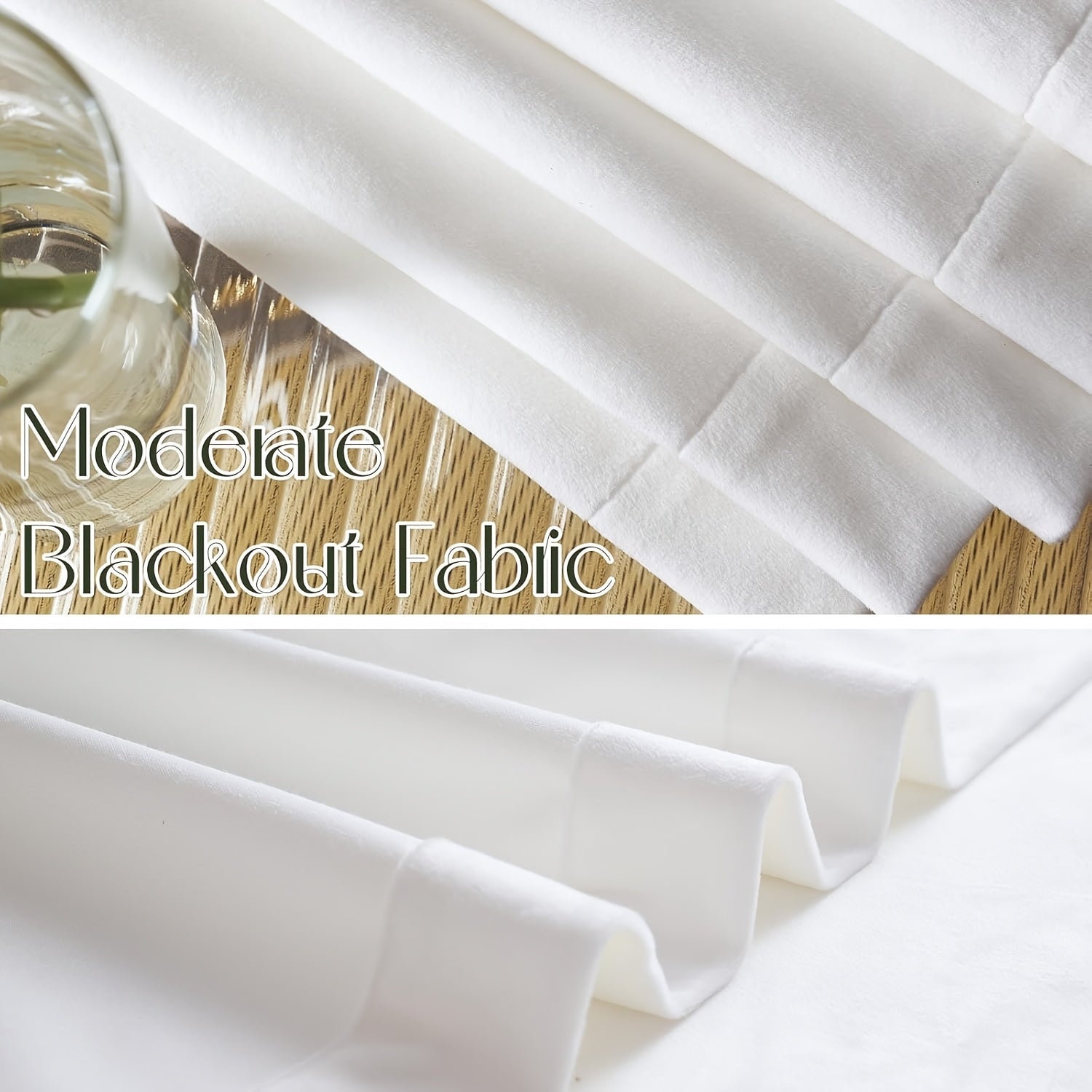 Rideau velours blanc occultant minimaliste pour chambre et salon