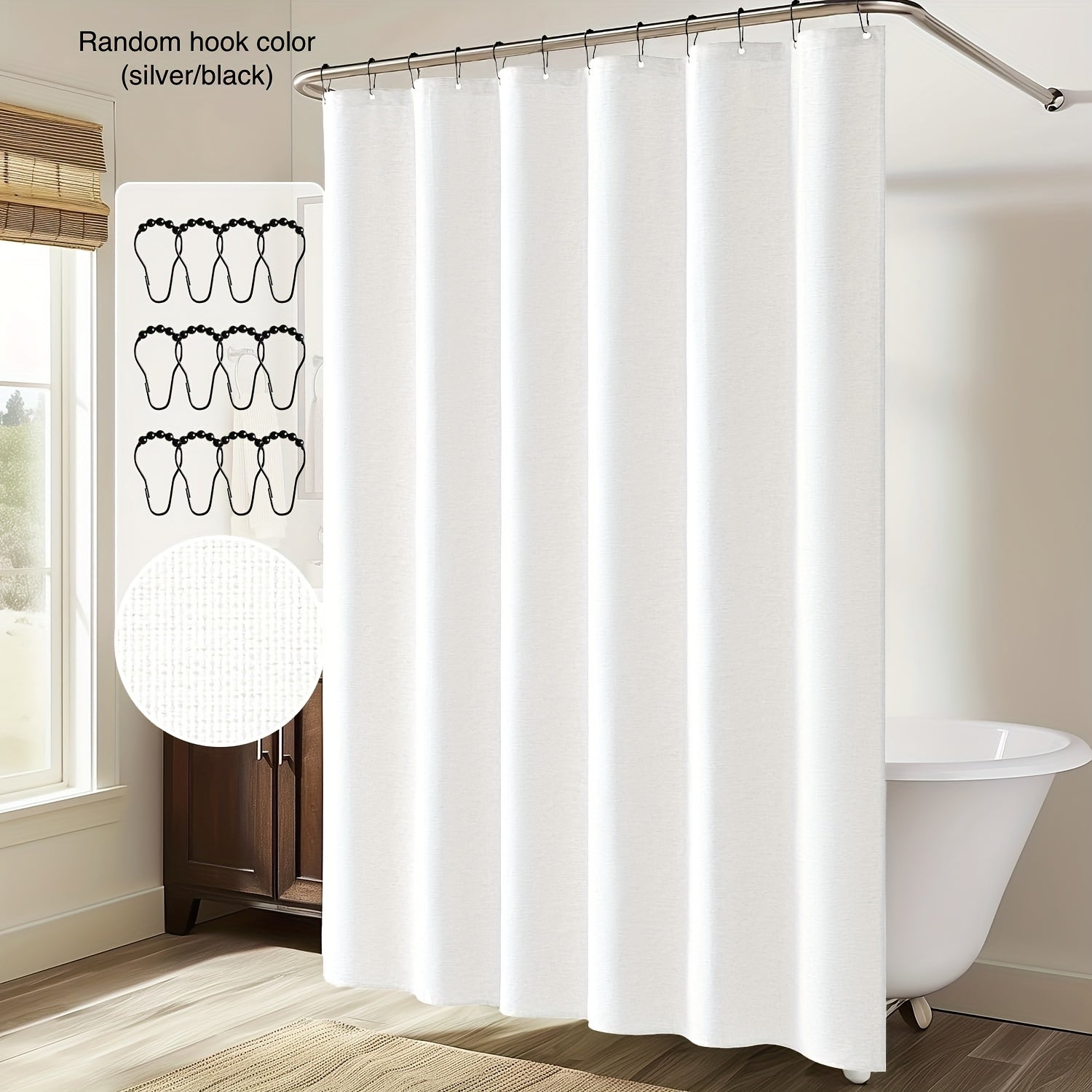 Rideau de douche épais en polyester jacquard avec œillets métalliques