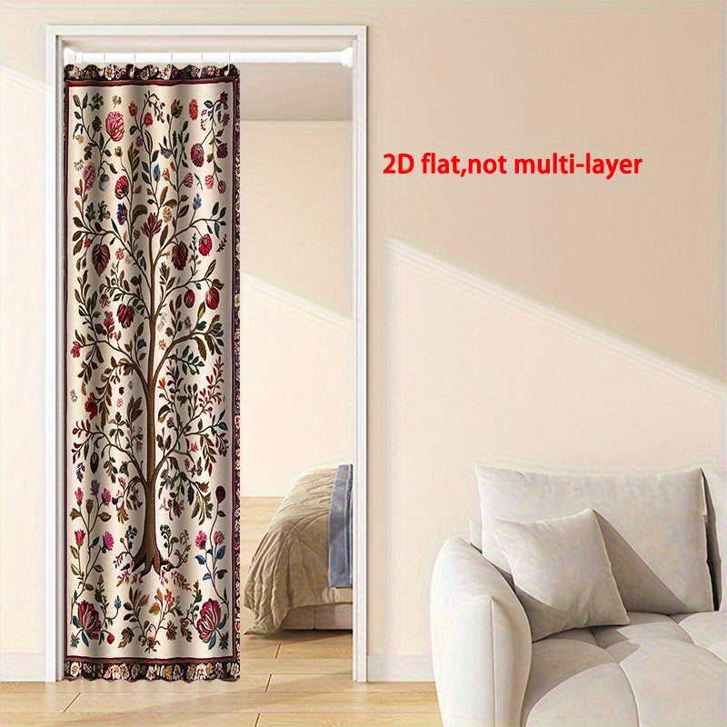 Rideau de porte occultant arbre de vie en polyester pour cuisine 100x200 cm